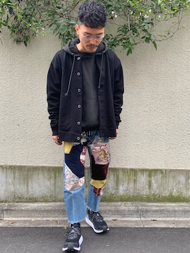 「Re:make（リメイク）のアイテム（パンツ）」を使った、YOSHIさん（メンズ・168cm）の冬コーディネート