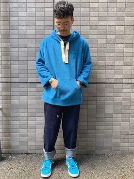 「gym master（ジムマスター）のアイテム（デニムパンツ）」を使った、YOSHIさん（メンズ・168cm）の冬コーディネート