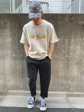 「gym master（ジムマスター）のアイテム（帽子）」を使った、YOSHIさん（メンズ・168cm）の春コーディネート