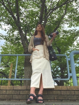 「H&M（エイチ・アンド・エム）のアイテム（タンクトップ）」を使った、chihirokikkawaさん（レディース・152cm）の夏コーディネート