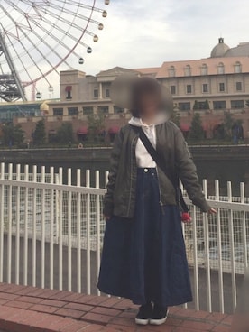 「Blue Standard （ブルースタンダード）のアイテム（ジャケット/アウター）」を使った、ななみさん（レディース・160cm）の秋コーディネート