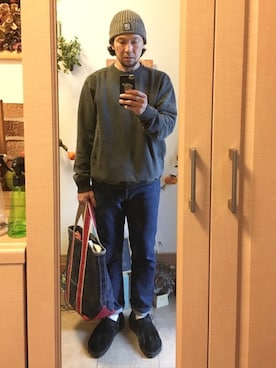 「ニットキャップ」｜「アイテム（腕時計）」を使った、tomolexさん（メンズ・172cm）の秋コーディネート