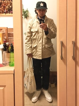 「OLD NAVY（オールドネイビー）のアイテム（バッグ）」を使った、tomolexさん（メンズ・172cm）の秋コーディネート