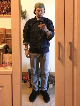 「STEVENSON OVERALL CO.（スティーブンソンオーバーオール）のアイテム（キャップ）」を使った、tomolexさん（メンズ・172cm）の秋コーディネート