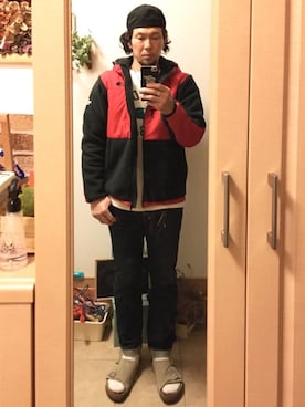 「STEVENSON OVERALL CO.（スティーブンソンオーバーオール）のアイテム（キャップ）」を使った、tomolexさん（メンズ・172cm）の冬コーディネート