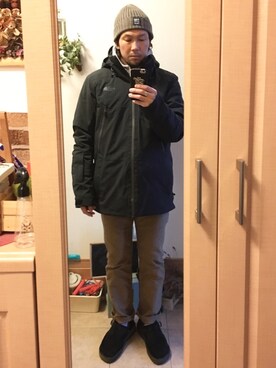「ニットキャップ」｜「アイテム（腕時計）」を使った、tomolexさん（メンズ・172cm）の冬コーディネート