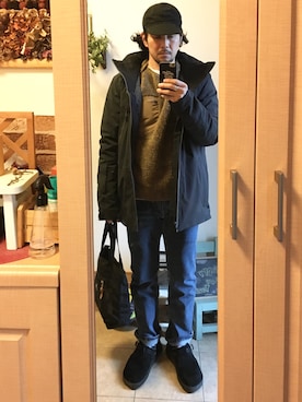 「STEVENSON OVERALL CO.（スティーブンソンオーバーオール）のアイテム（キャップ）」を使った、tomolexさん（メンズ・172cm）の春コーディネート