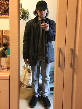 「STEVENSON OVERALL CO.（スティーブンソンオーバーオール）のアイテム（キャップ）」を使った、tomolexさん（メンズ・172cm）の春コーディネート