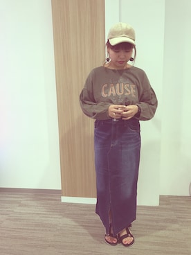 「SEVENDAYS=SUNDAY（セブンデイズサンデイ）のアイテム（帽子）」を使った、マナティさん（レディース・152cm）の夏コーディネート