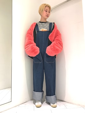 「L.H.P（エルエイチピー）のアイテム（サロペット/オーバーオール）」を使った、オダジマ ミユキ【LHP WOMEN】さん（レディース・160cm）の秋コーディネート