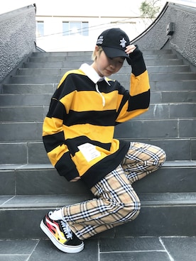 「ラガーシャツ」｜オダジマ ミユキ【LHP WOMEN】さん（レディース・160cm）の冬コーディネート