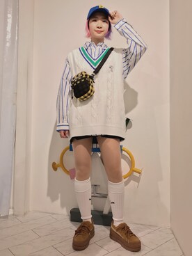 「L.H.P（エルエイチピー）のアイテム（ベスト）」を使った、オダジマ ミユキ【LHP WOMEN】さん（レディース・160cm）の春コーディネート