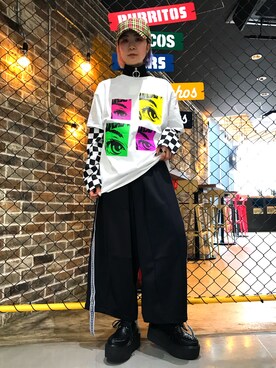 「ROCKET x LUNCH（ロケットアンドランチ）のアイテム」を使った、オダジマ ミユキ【LHP WOMEN】さん（レディース・160cm）の春コーディネート