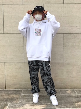 「thisisneverthat（ディスイズネバーザット）のアイテム（帽子）」を使った、オダジマ ミユキ【LHP WOMEN】さん（レディース・160cm）の秋コーディネート