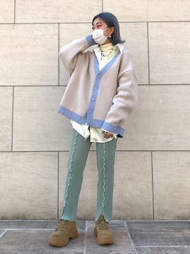 「L.H.P（エルエイチピー）のアイテム（カーディガン/ボレロ）」を使った、オダジマ ミユキ【LHP WOMEN】さん（レディース・160cm）の冬コーディネート