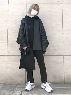 「WHITELAND（ホワイトランド）のWHITELAND/ホワイトランド/プリントパーカー（パーカー）」を使った、オダジマ ミユキ【LHP WOMEN】さん（レディース・160cm）の冬コーディネート