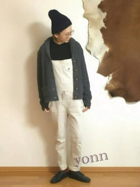 「Antgauge（アントゲージ）のアイテム（サロペット/オーバーオール）」を使った、yonn😚さん（レディース・163cm）の秋コーディネート