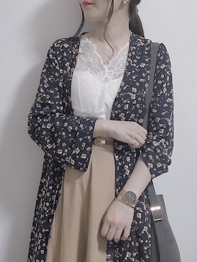 「Right-on（ライトオン）のアイテム（その他アウター）」を使った、ERIKAさん（レディース・152cm）の夏コーディネート