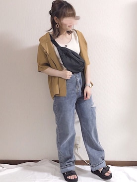 「Daniel Wellington（ダニエルウェリントン）の販売終了クラシックペティット アッシュフィールド32mm（アナログ腕時計）」を使った、ERIKAさん（レディース・152cm）の夏コーディネート