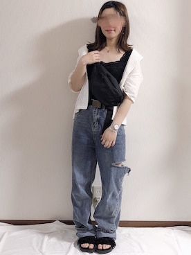 「Daniel Wellington（ダニエルウェリントン）の販売終了クラシックペティット アッシュフィールド32mm（アナログ腕時計）」を使った、ERIKAさん（レディース・152cm）の夏コーディネート