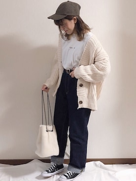 「DEVICE（デバイス）のアイテム（ハンドバッグ）」を使った、ERIKAさん（レディース・152cm）の秋コーディネート