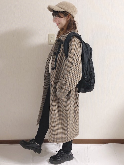 とと On Twitter Guのウールブレンドチェックステンカラーコートです