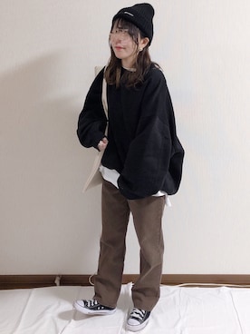 「mel（メル）のアイテム（パンツ）」を使った、ERIKAさん（レディース・152cm）の冬コーディネート