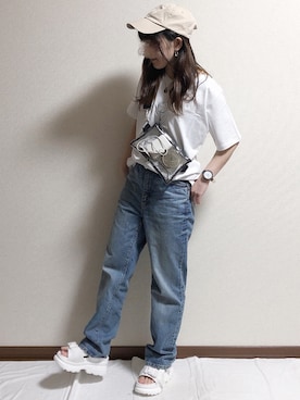 「mel（メル）のアイテム（バッグ）」を使った、ERIKAさん（レディース・152cm）の夏コーディネート