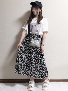 「Daniel Wellington（ダニエルウェリントン）の販売終了クラシックペティット アッシュフィールド32mm（アナログ腕時計）」を使った、ERIKAさん（レディース・152cm）の夏コーディネート