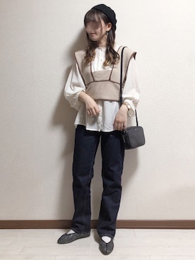 「mel（メル）のアイテム（トップス）」を使った、ERIKAさん（レディース・152cm）の秋コーディネート