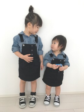 「H&M（エイチ・アンド・エム）のアイテム（スカート）」を使った、ioioさん（キッズ・90cm）の春コーディネート