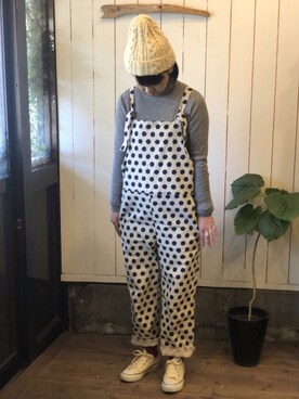 「CONVERSE（コンバース）のconverse（コンバース） ALL STAR OX（オールスターOX）（スニーカー）」を使った、うささん（レディース・158cm）の冬コーディネート