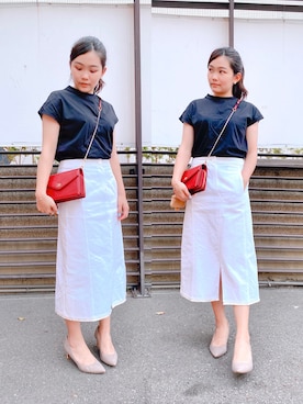 「アイテム（パンプス、グレー系）」を使った、Anni 🇹🇼さん（レディース・158cm）の春コーディネート