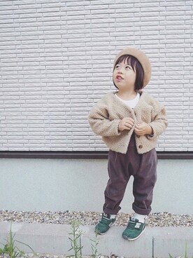 「WEGO（ウィゴー）のアイテム（ハンチング/ベレー帽）」を使った、paruparuさん（キッズ・100cm）の秋コーディネート