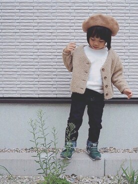 「WEGO（ウィゴー）のアイテム（ハンチング/ベレー帽）」を使った、paruparuさん（キッズ・100cm）の秋コーディネート