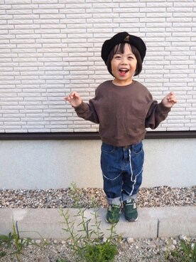 「2018マイベストコーデ」｜「アイテム（ハンチング/ベレー帽）」を使った、paruparuさん（キッズ・100cm）の秋コーディネート