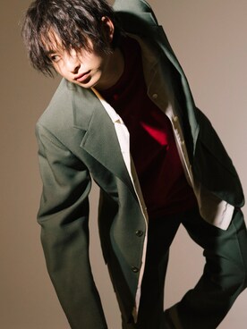 「アイテム（フォーマルスーツ/小物）」を使った、上野一稀さん（メンズ・174cm・20代）の春コーディネート