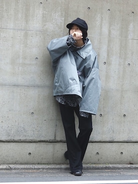 「NOのアイテム（帽子）」を使った、上野一稀さん（メンズ・173cm）の秋コーディネート