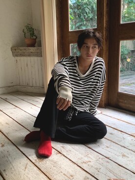 「ボーター」｜上野一稀さん（メンズ・173cm）の冬コーディネート