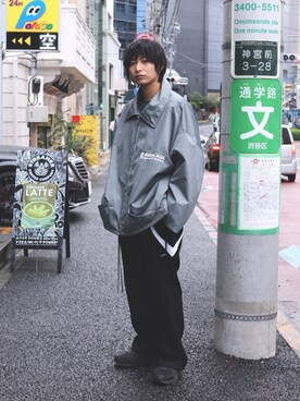 「ハロウィン」｜「アイテム（ブルゾン）」を使った、上野一稀さん（メンズ・173cm）の秋コーディネート