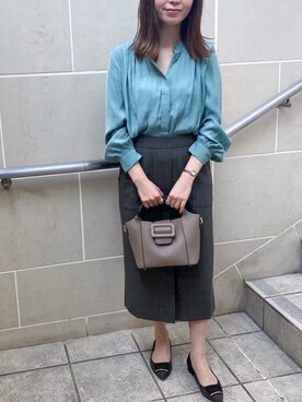 「YECCA VECCA（イェッカヴェッカ）の4wayバックルデザインミニバック＊（トートバッグ）」を使った、marinaさん（レディース・156cm）の秋コーディネート