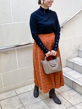 「YECCA VECCA（イェッカヴェッカ）の4wayバックルデザインミニバック＊（トートバッグ）」を使った、marinaさん（レディース・156cm）の秋コーディネート