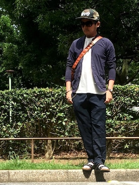「BROWNY（ブラウニー）のアイテム（バッグ）」を使った、*shu*さん（メンズ・171cm）の夏コーディネート