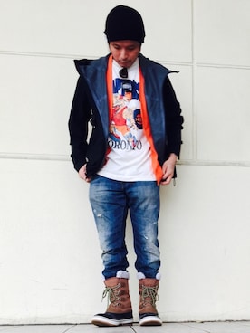 「ニットキャップ」｜「アイテム（財布/小物）」を使った、*shu*さん（メンズ・171cm）の秋コーディネート
