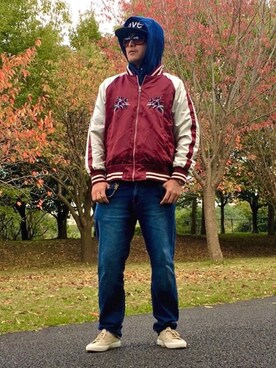 「リバーシブル」｜「アイテム（財布/小物）」を使った、*shu*さん（メンズ・171cm）の秋コーディネート