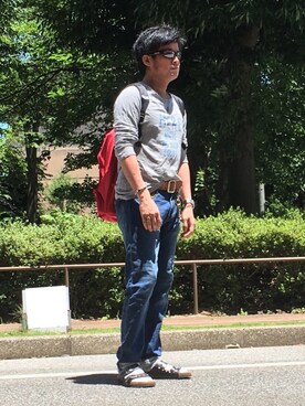 「腕まくり」｜「アイテム（財布/小物）」を使った、*shu*さん（メンズ・171cm）の夏コーディネート