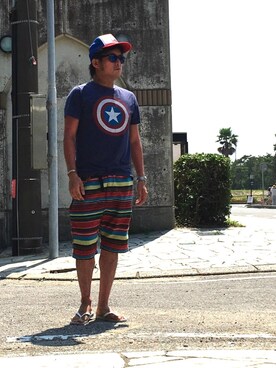 「キヤップ」｜「アイテム（その他）」を使った、*shu*さん（メンズ・171cm）の夏コーディネート