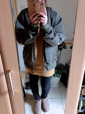 「ANAP（アナップ）のアイテム（MA-1）」を使った、さっとんさん（レディース・163cm）の冬コーディネート
