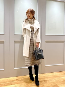 「フードコート」｜「アイテム（ブルゾン）」を使った、JILL by JILL STUART STAFFさん（レディース・166cm）の冬コーディネート