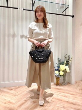 「JILL by JILL STUART（ジルバイジルスチュアート）のアイテム（かごバッグ）」を使った、JILL by JILL STUART STAFFさん（レディース・159cm）の春コーディネート